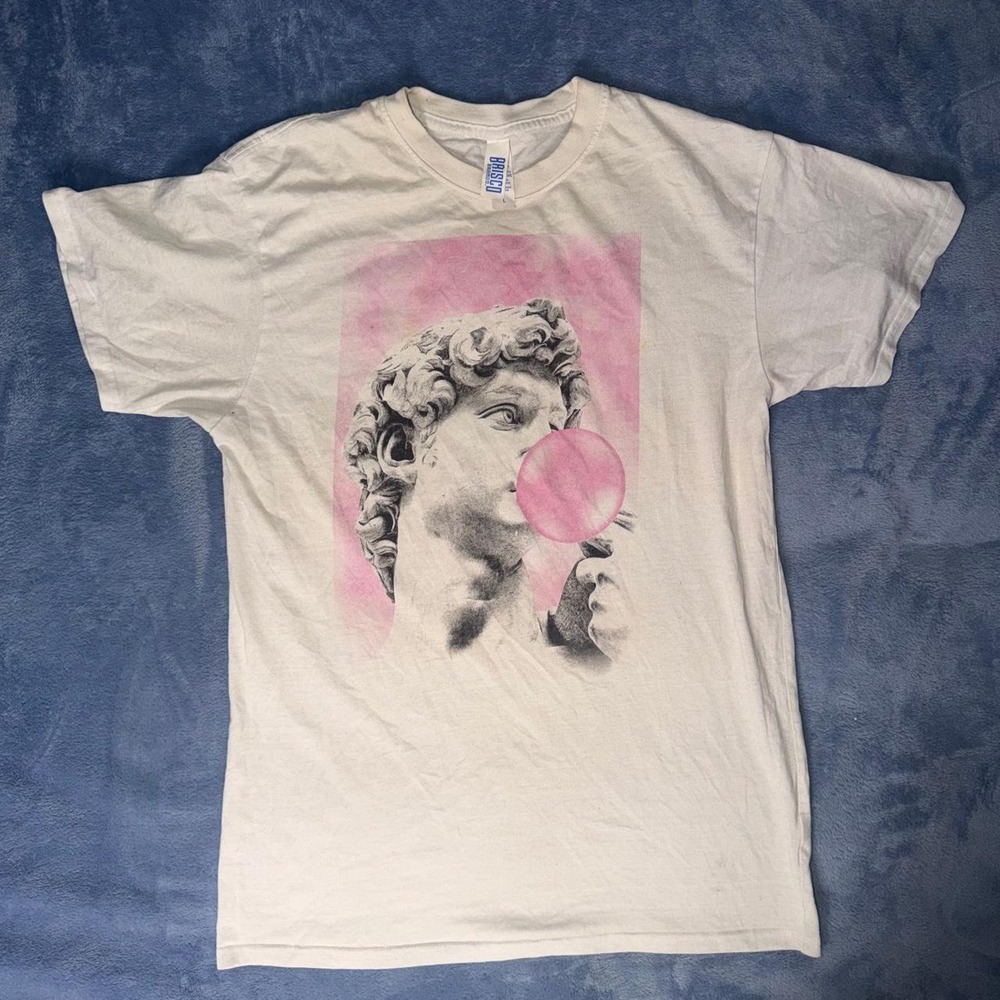 David bubble gum shirt with Men Size L